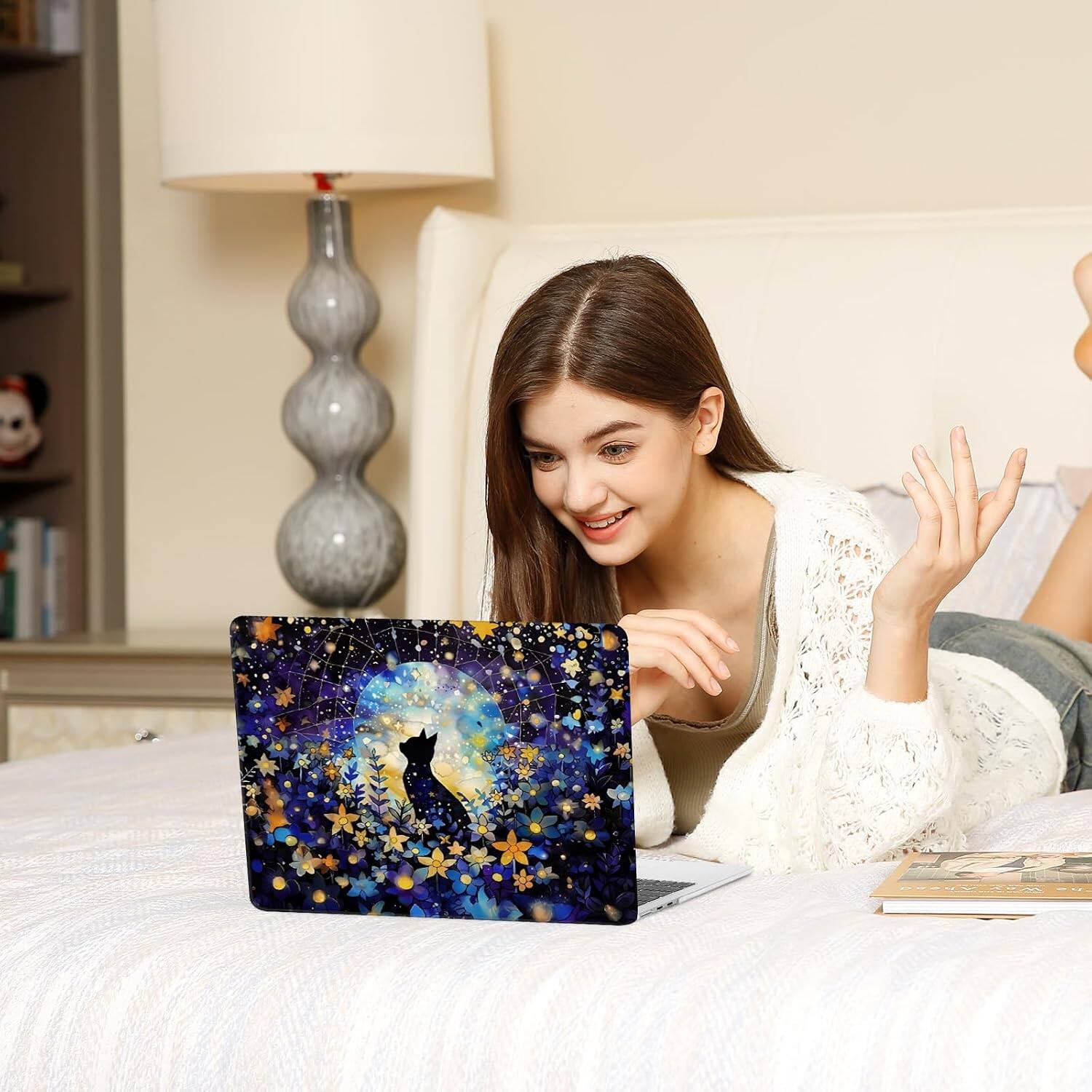 Alt View 3. mosiso - For MacBook Air 13 inch Case 2026-2022 M5 A3449 M4 A3240 M3 A3113 M2 A2681, Pattern Case&Keyboard Cover&Screen Film - H958.
