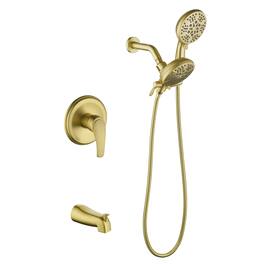 Boyel Living - Dual Shower Head System Brass SUS304 1-Function Valve 7-Function Sprayers cUPC - Brushed Gold