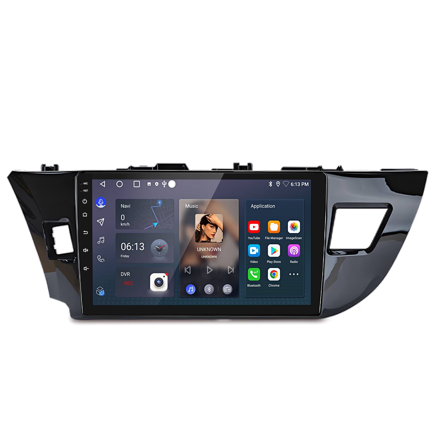 Junsun - For Toyota Corolla 2014-2016 10" 2+64GB Android 14 carplay Car Stereo Radio GPS Navi WIFI RDS SWC FM Bluetooth - Black