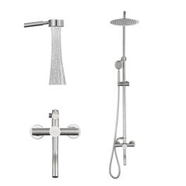 Dazzed Corner - Shower Faucets Sets Complete, Outdoor Shower Kit - Brushed Nickel