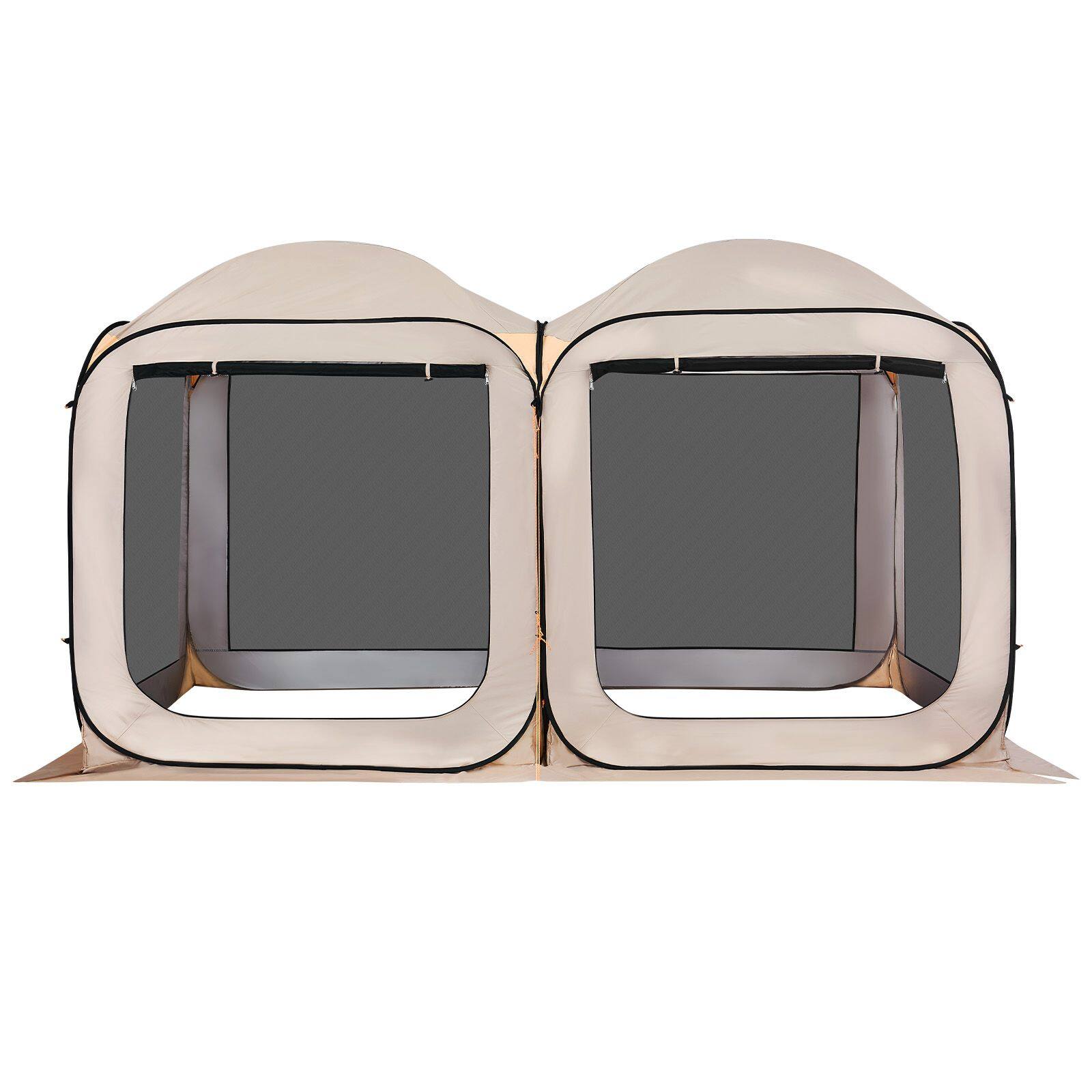Alt View 6. Loheer - Loheer 12x6 Pop Up Screen House Tent Portable Screened Canopy Beige - Beige.