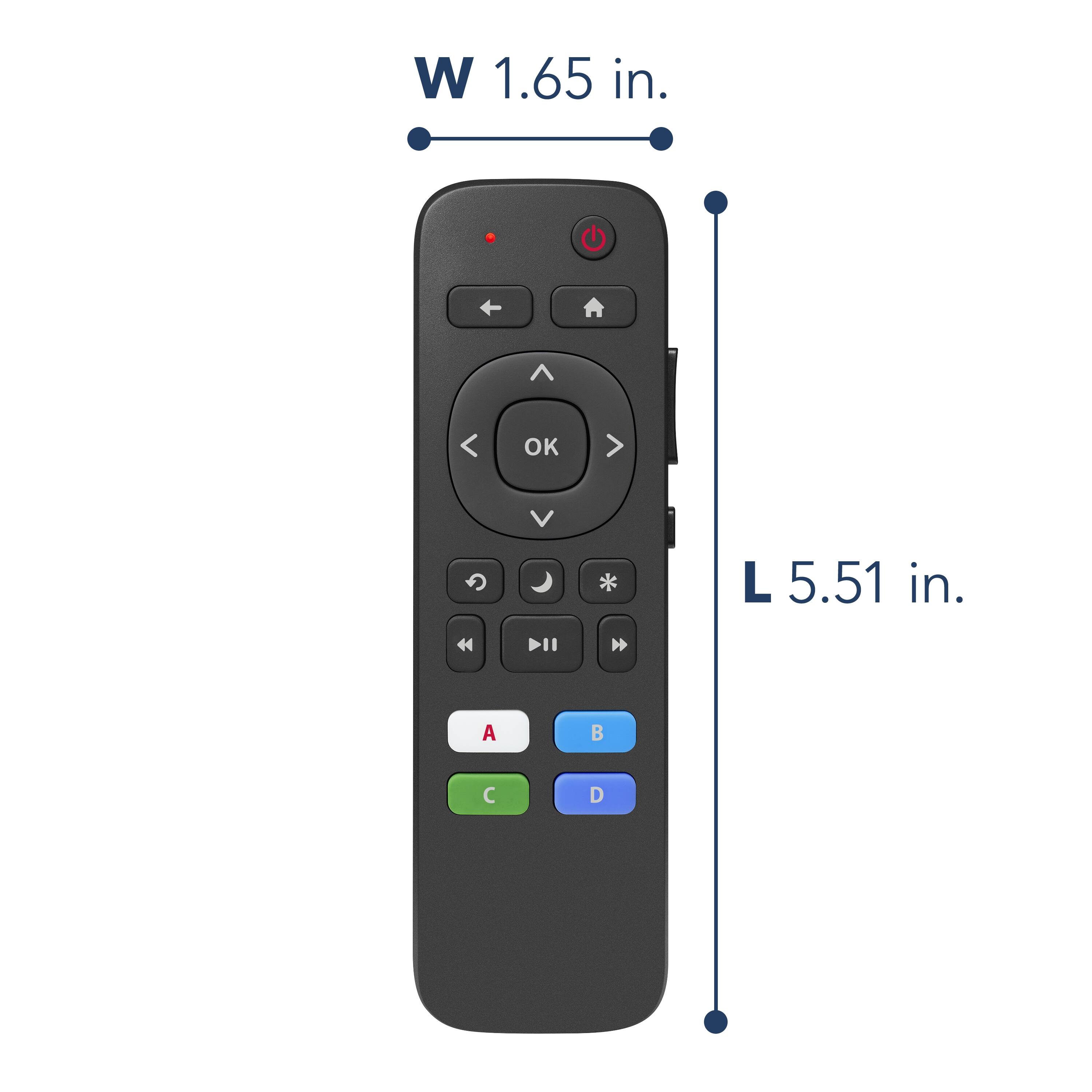 W 1.65 in. L 5.51 in. OK A D