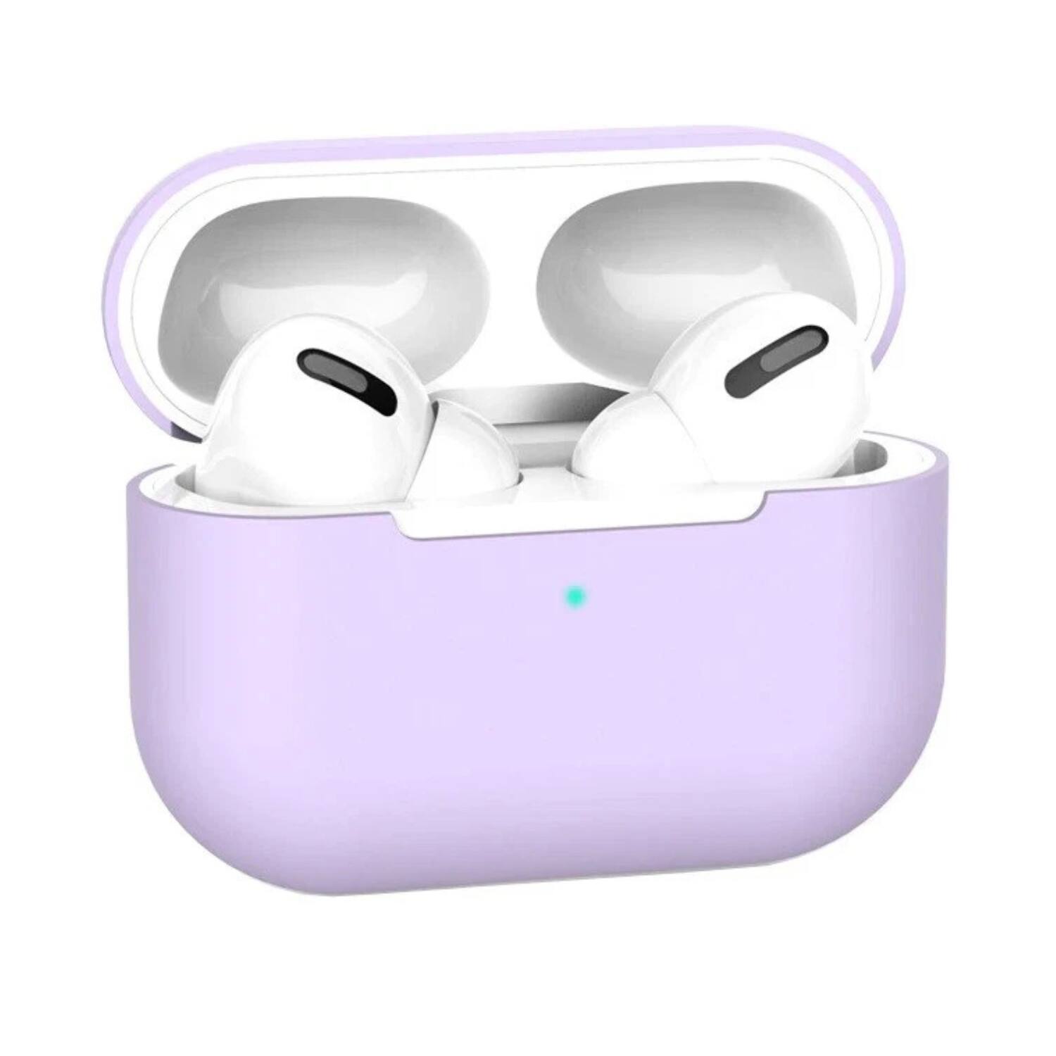 Front. Home Collection - Premium Silicone Case Cover for Apple AirPods Pro - Light Purple.