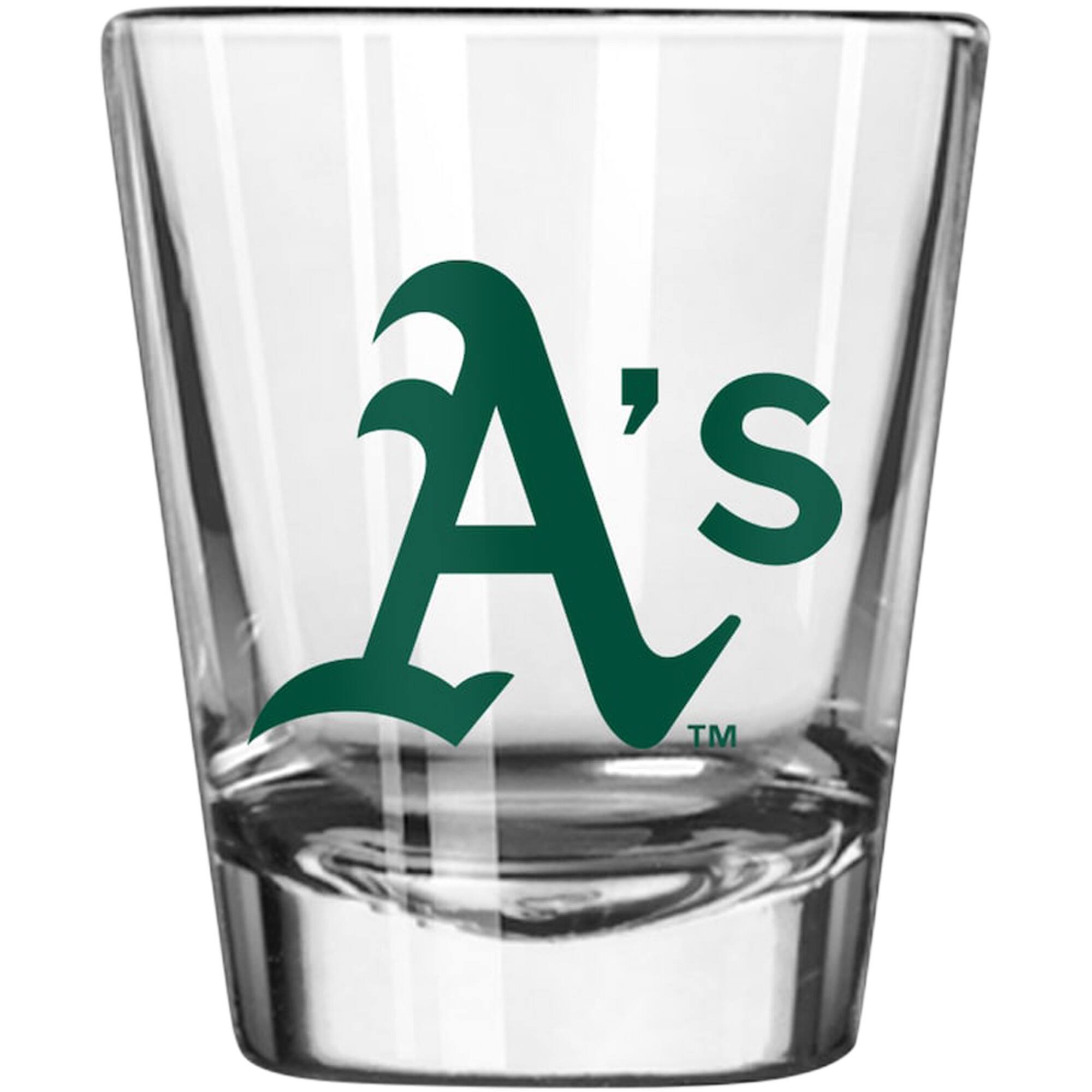 Front. Logo Brands - Oakland Athletics 2oz. Game Day Shot Glass - Multicolor.