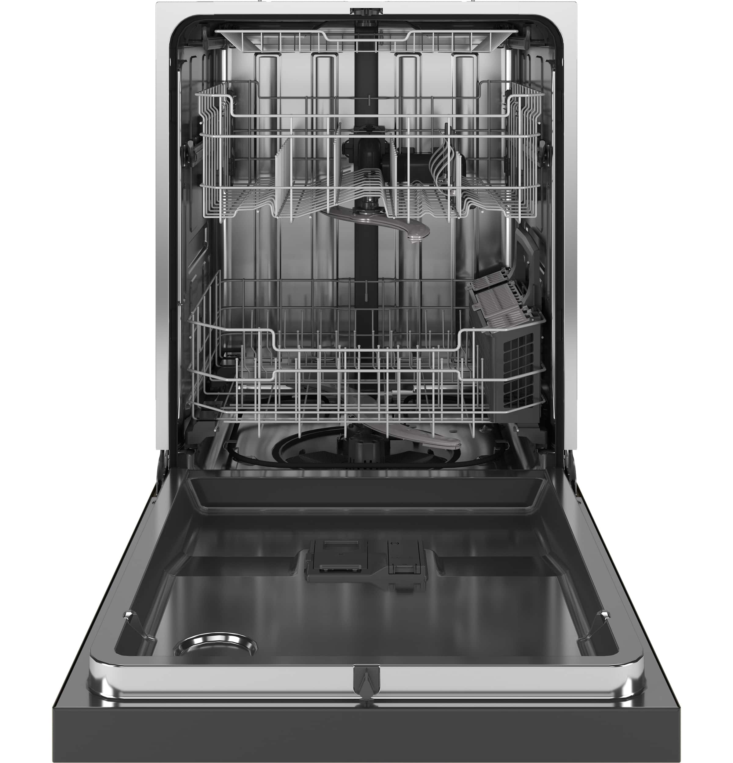 Alt View 1. GE - 24" Front Control Built-In Stainless Steel Tub Dishwasher with 3rd Rack, Sanitize Cycle and 47 dBA - Stainless Steel.