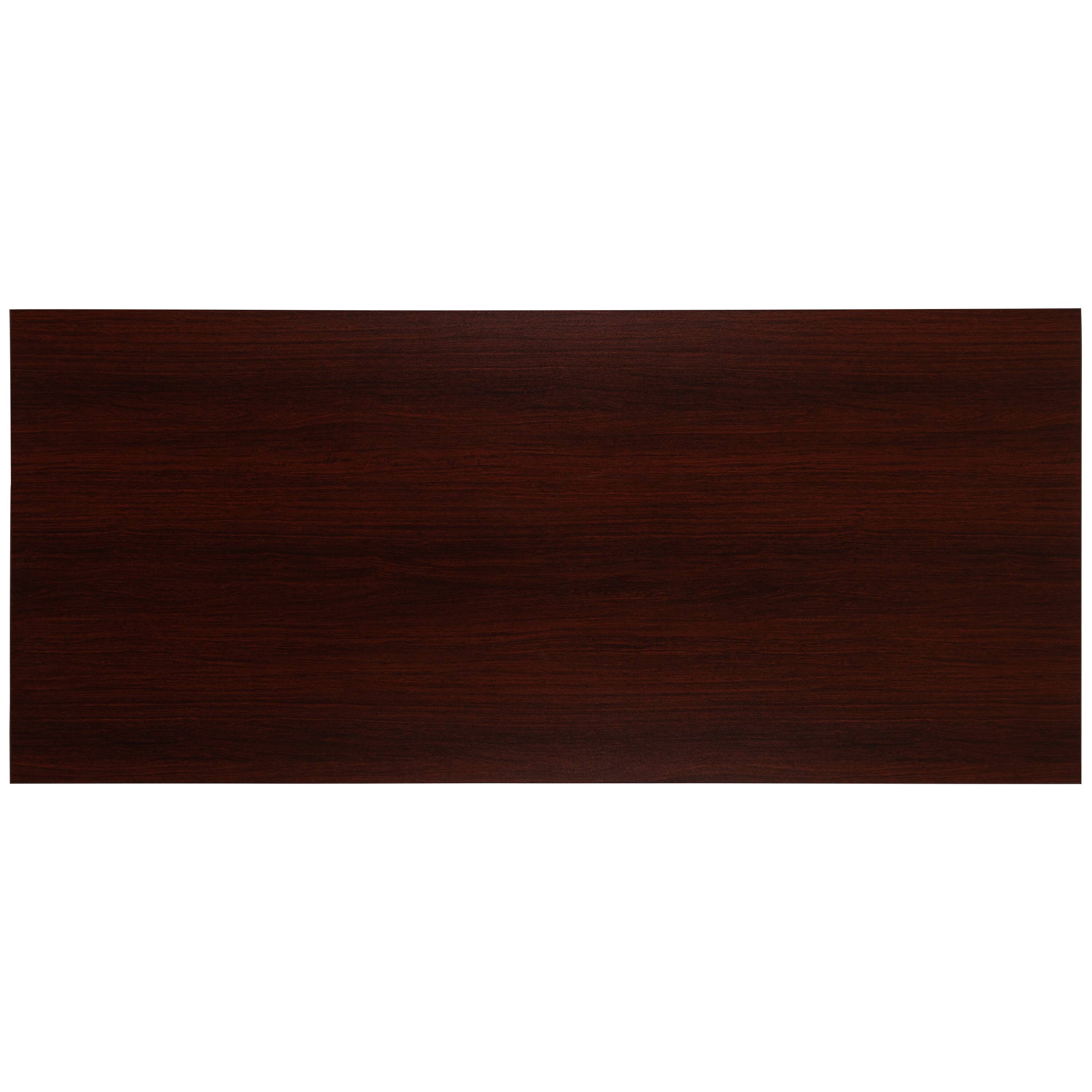 Alt View 9. Emma + Oliver - Modern Commercial Grade Desk Industrial Style Computer Desk Sturdy Home Office Desk - 55" Length - Mahogany.