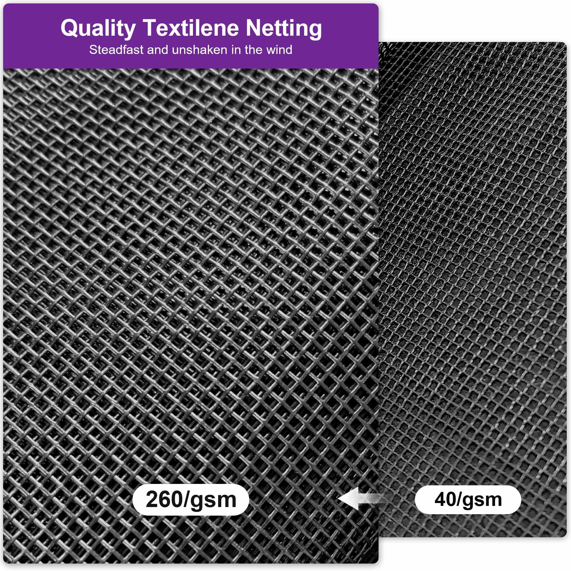 Quality Textilene Netting  
Steadfast and unshaken in the wind  

260/gsm  
40/gsm