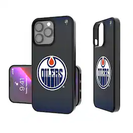 Keyscaper - NHL - Edmonton Oilers Bump Case with 8.2ft Drop Protection - 14 Pro Max - Black