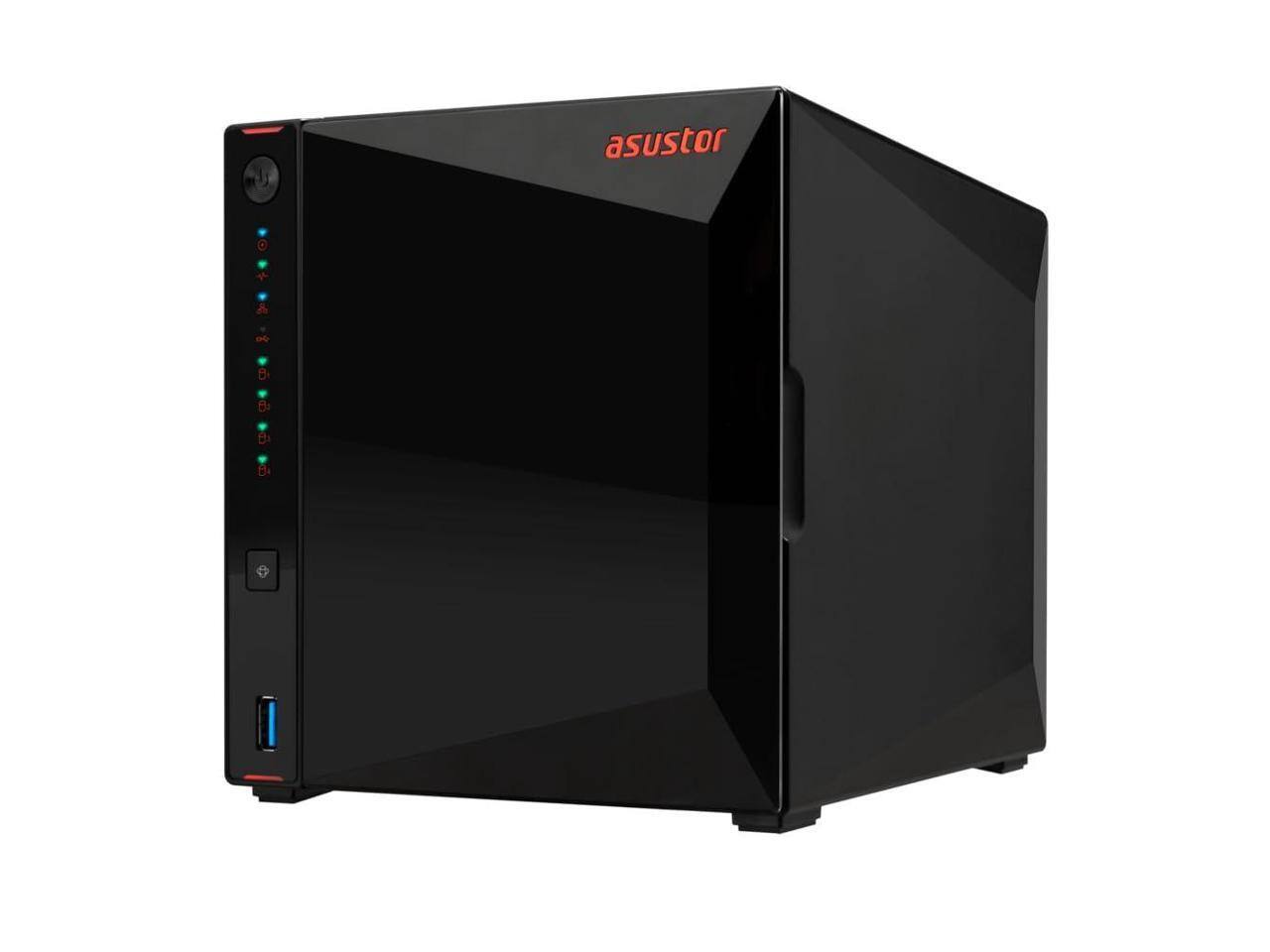 Alt View 5. Asustor - Asustor Nimbustor 4 Gen2 AS5404T 4-Bay NAS, 2.0GHz CPU, 2.5GbE, 4GB DDR4, 4 M.2 Slots (Diskless) - Unknown.