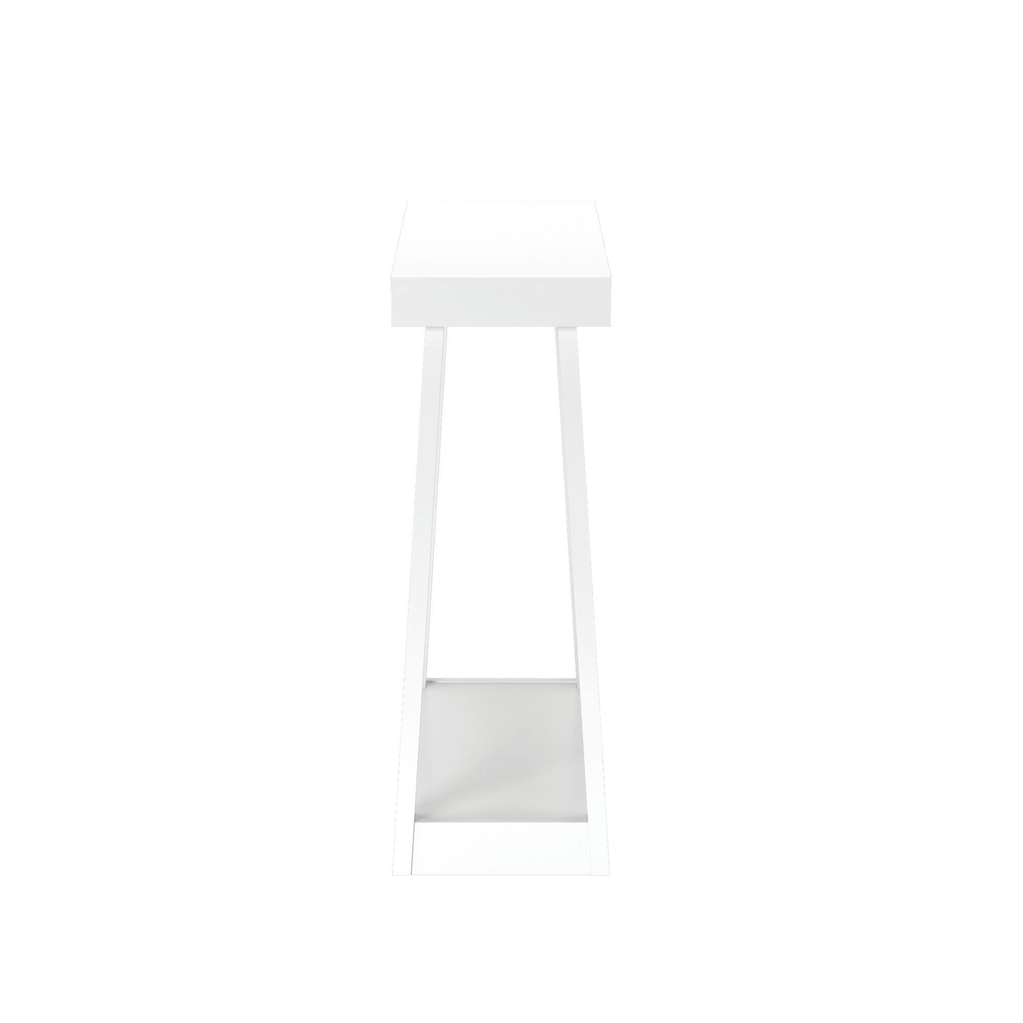 Alt View 4. Plank+Beam - Classic Console Table with Shelf - 46 inches, White - White.