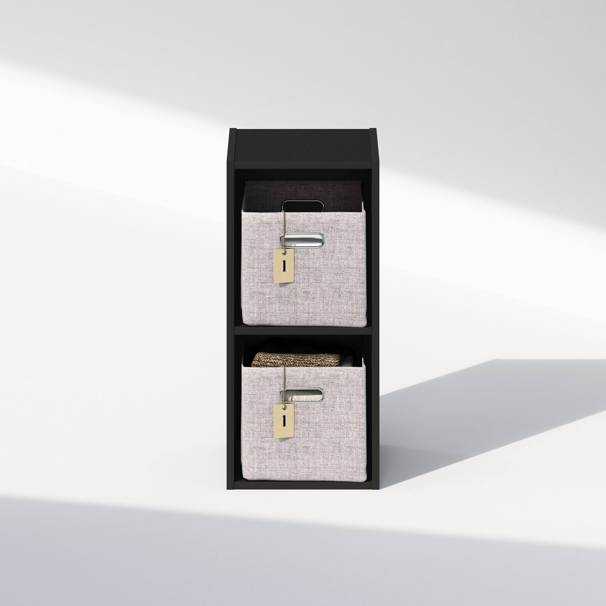 Alt View 4. Furinno - Reed 2-Tier Multipurpose Clothing & Closet Storage Organizer Shelf, 10-Inch Width - Blackwood.