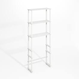 Furinno - Turn-N-Tube Freestanding Over-The-Toilet Storage Rack with 3 Shelves - Plain White/White