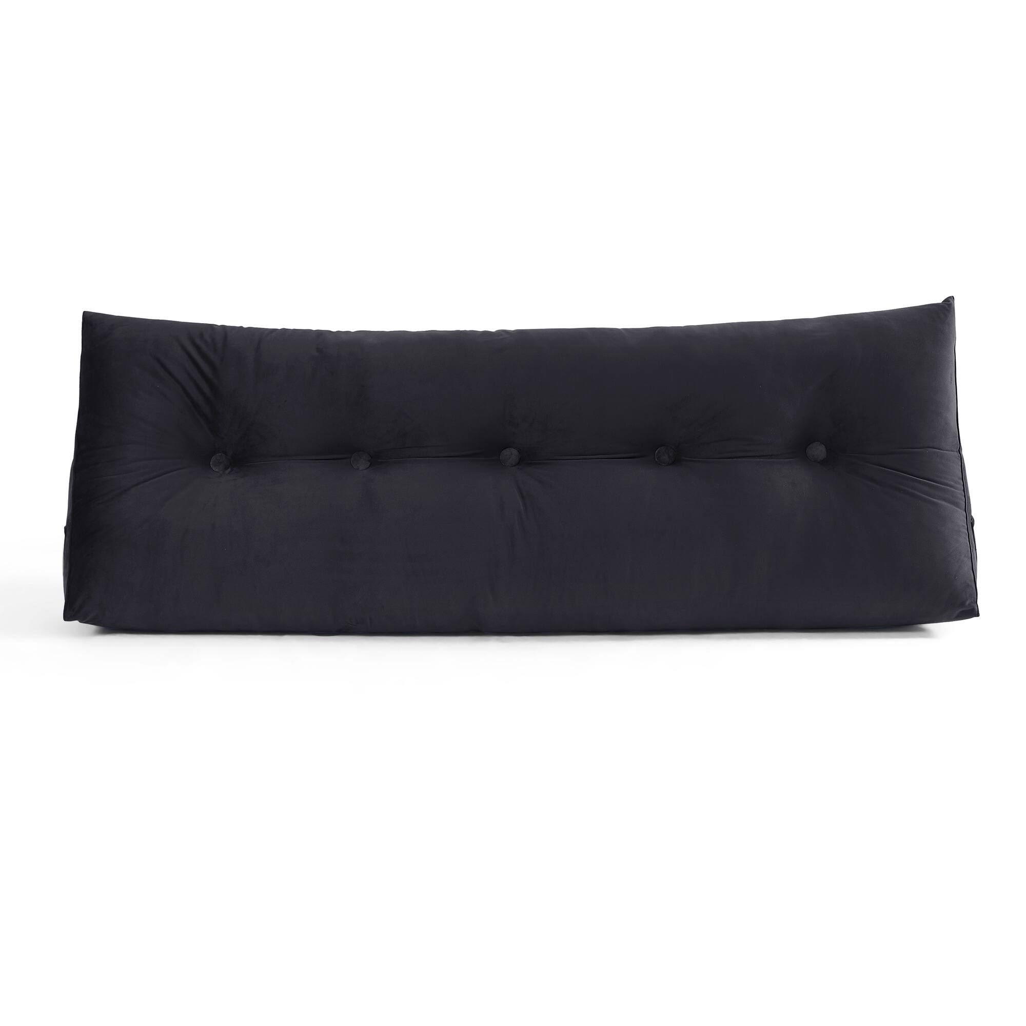 Back. Sweet Home Collection - Bed Wedge and Gap Filler Pillow for Headboard with Side Pockets - Full - Black.