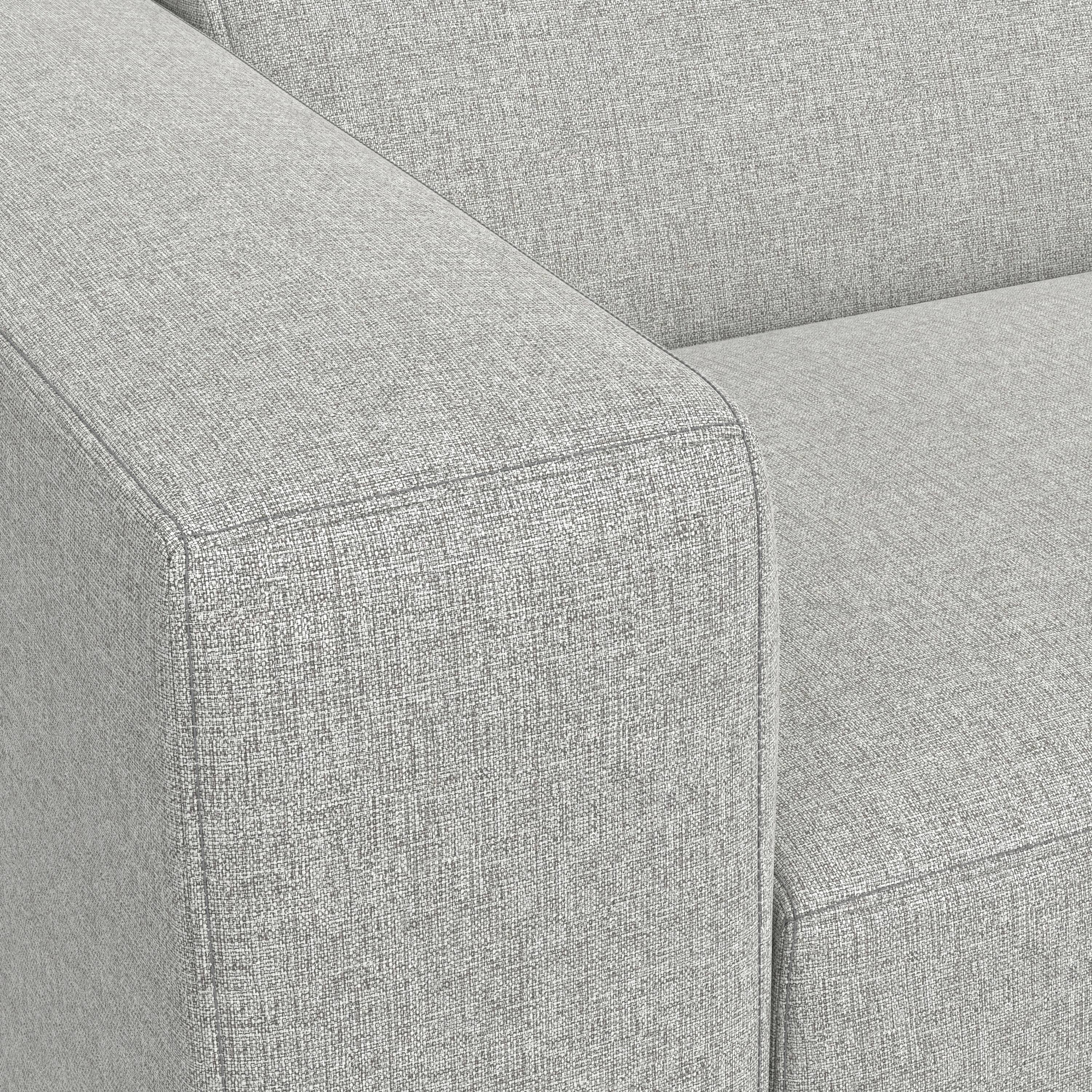 Alt View 5. Simpli Home - Rex 3-Seater Modular Sofa and Ottoman Set in Tightly Woven Performance Fabric - Pale Grey.