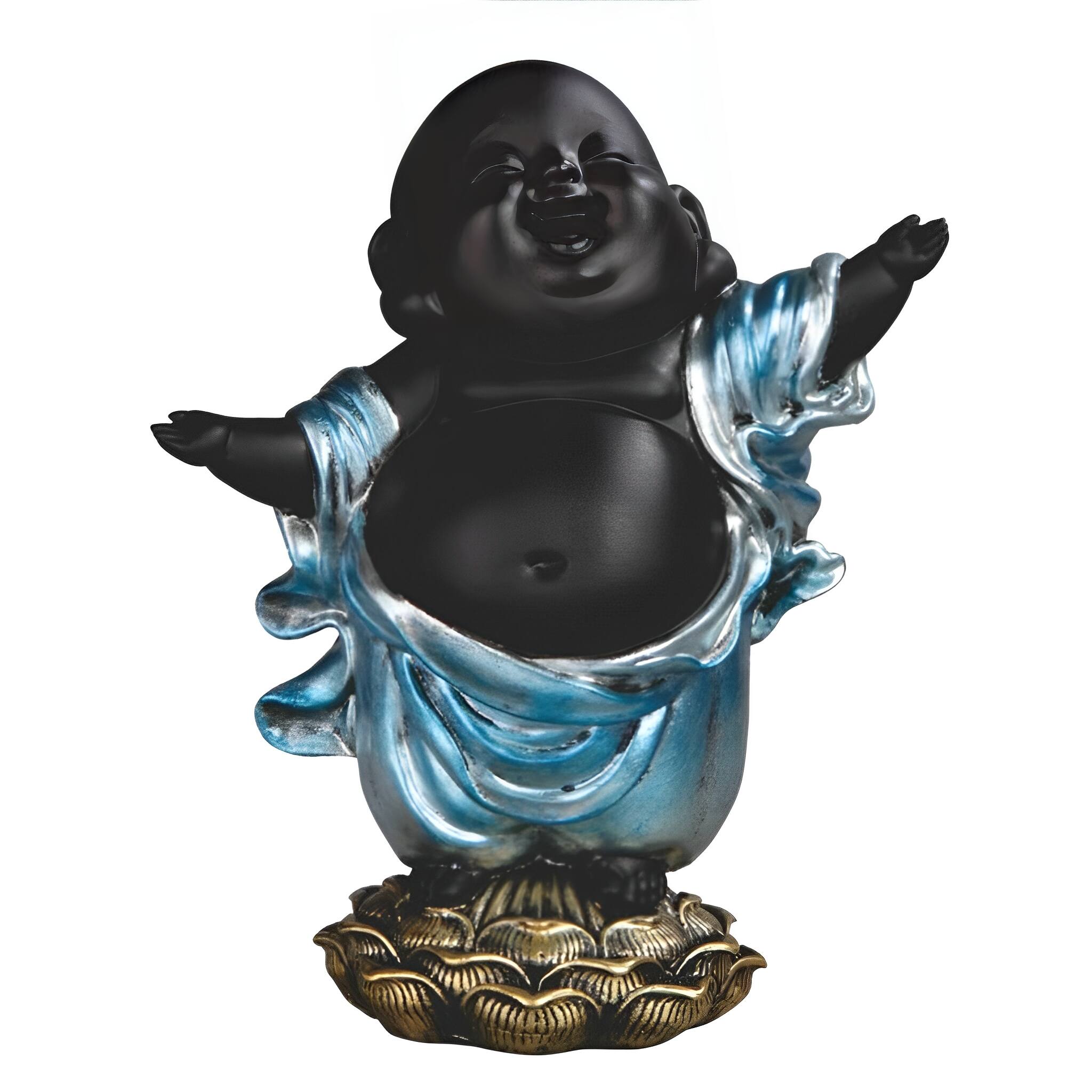 Front. FC Design - FC Design 4.75"H Happy Monk Figurine Statue Desk Tabletop Home Decor Gift - Multi-Color.