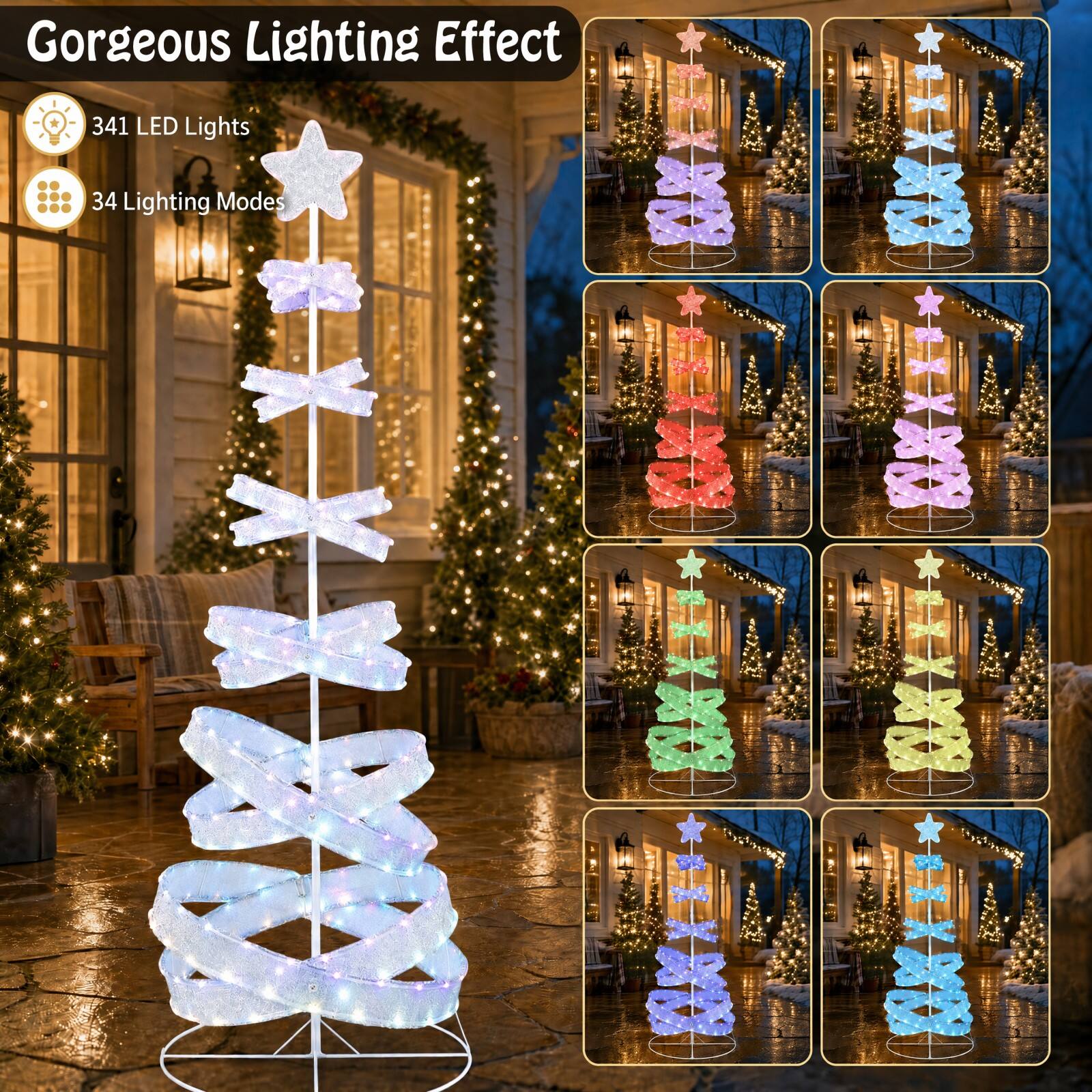 Gorgeous Lighting Effect  
341 LED Lights  
34 Lighting Modes
