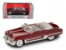 1949 Cadillac Coupe DeVille Convertible Metallic 1/43 Diecast Car by Road Signature - Burgundy