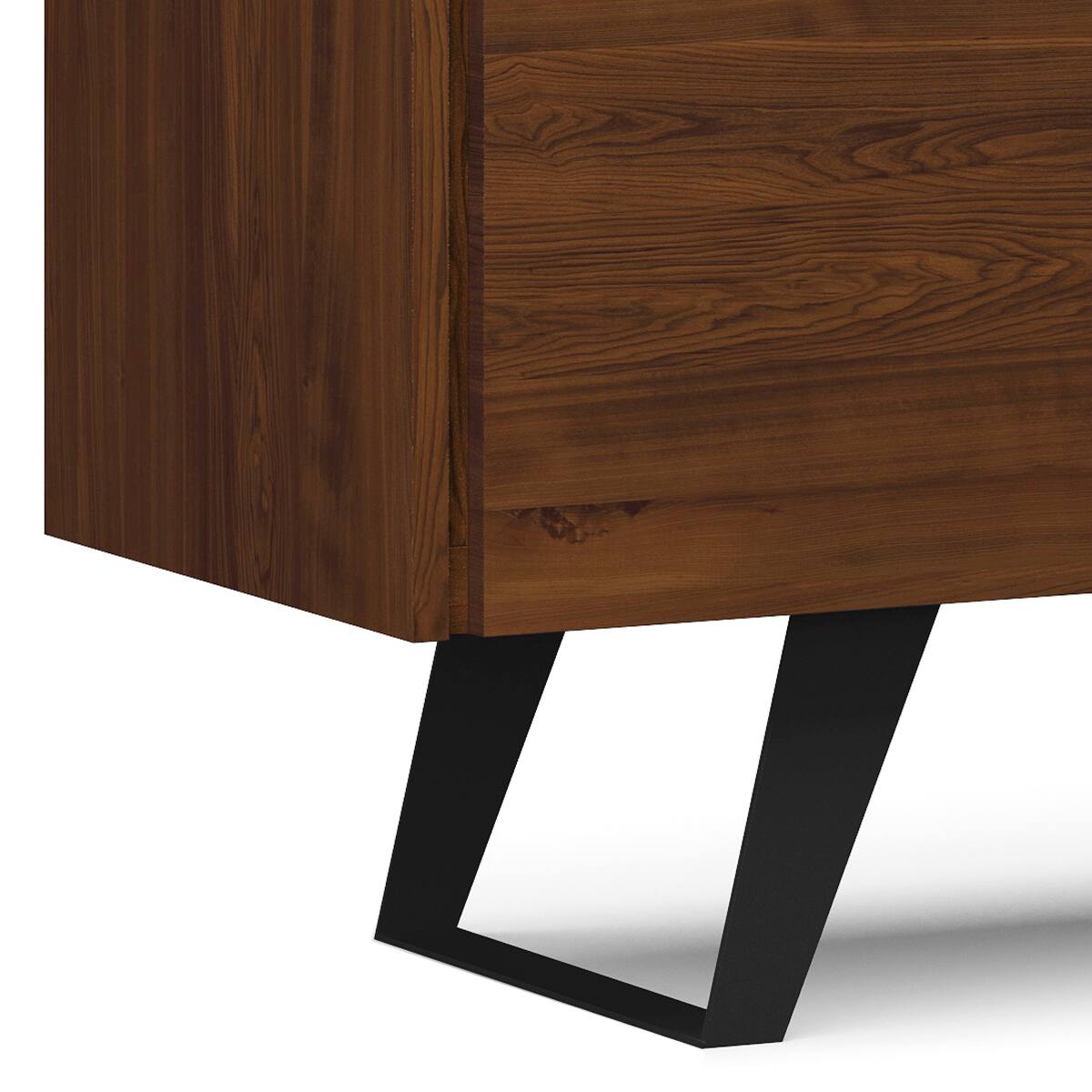 Alt View 10. Simpli Home - Lowry  63 inch Wide Modern Industrial TV Media Stand in Walnut For TVs up to 70 inches - Walnut.