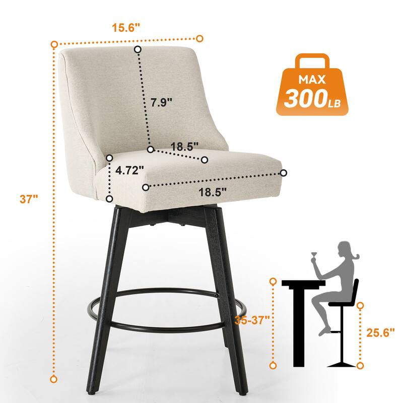 15.6"  
7.9"  
18.5"  
4.72"  
18.5"  
37"  
35-37"  
25.6"  
MAX 300 LB
