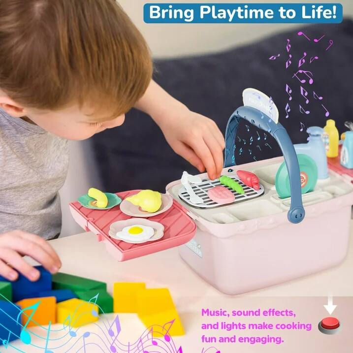 Bring Playtime to Life!  
Music, sound effects, and lights make cooking fun and engaging.