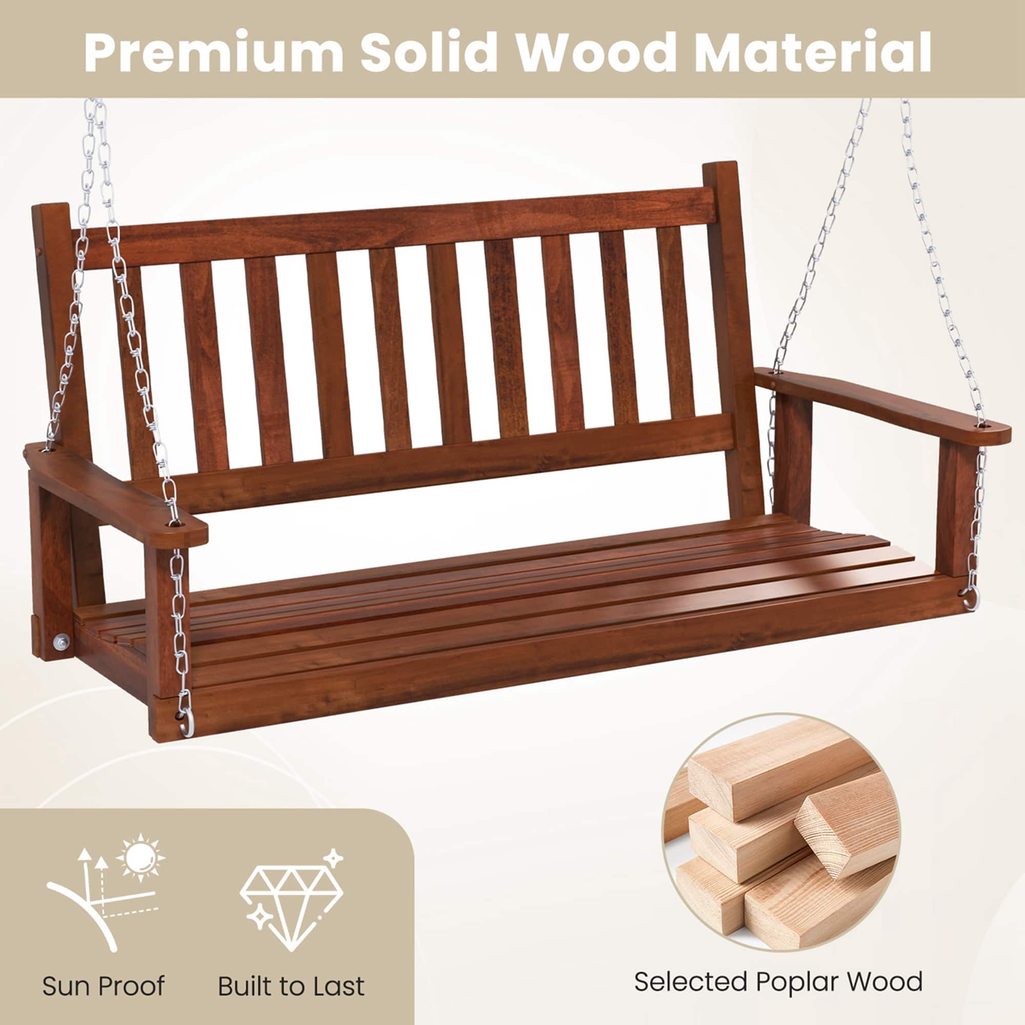 Premium Solid Wood Material Sun Proof Built to Last Selected Poplar Wood