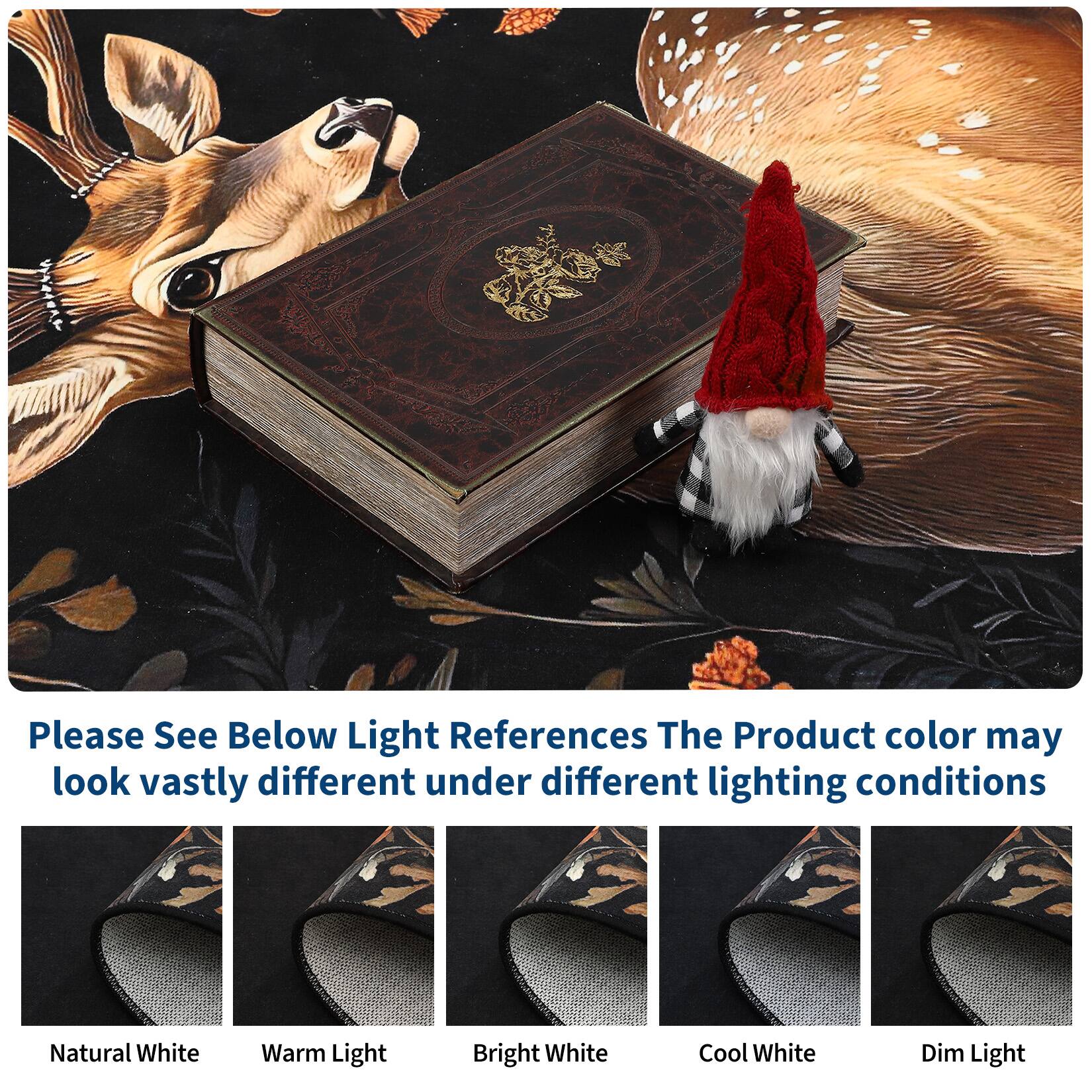 Alt View 5. Acekool - Christmas 2'x3' Rug for Entryway Indoor Small Washable Kitchen Rugs Soft Bathroom Carpet Elk Holiday Decor Non-Slip mat - Black.