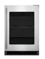 KitchenAid - 5.2 Cu. Ft. Undercounter Refrigerator - Black Cabinet/Stainless Steel Doors - Front_Zoom