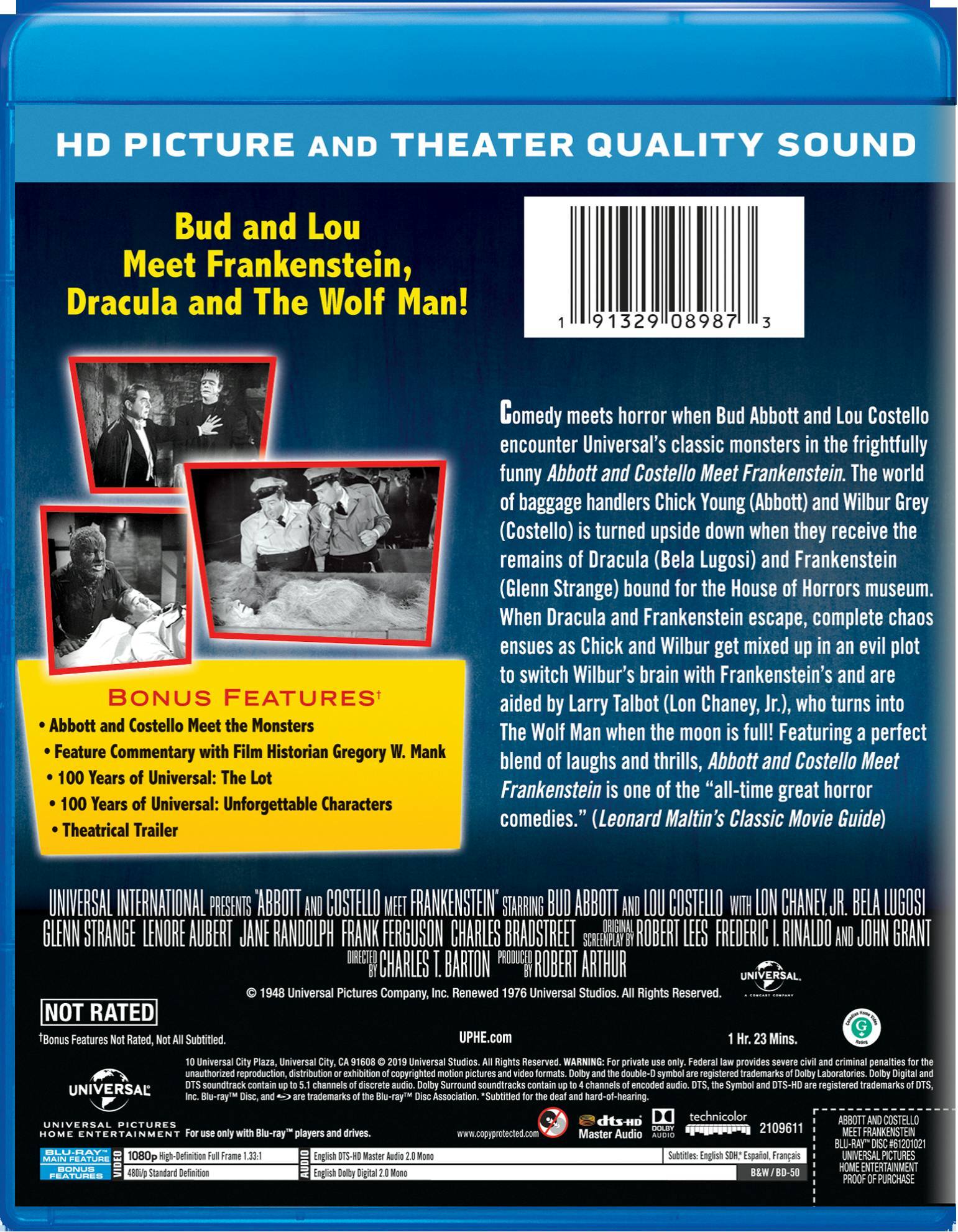 Back. Abbott and Costello Meet Frankenstein (Blu-ray New Box Art) [Blu-ray].