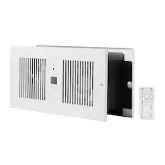 Front. VEVOR - 4-Inch Room to Room Fan, 2-in-1 300 CFM Through Wall Fan with Remote Control & Temperature Control, 10-Speed Ventilation - White.