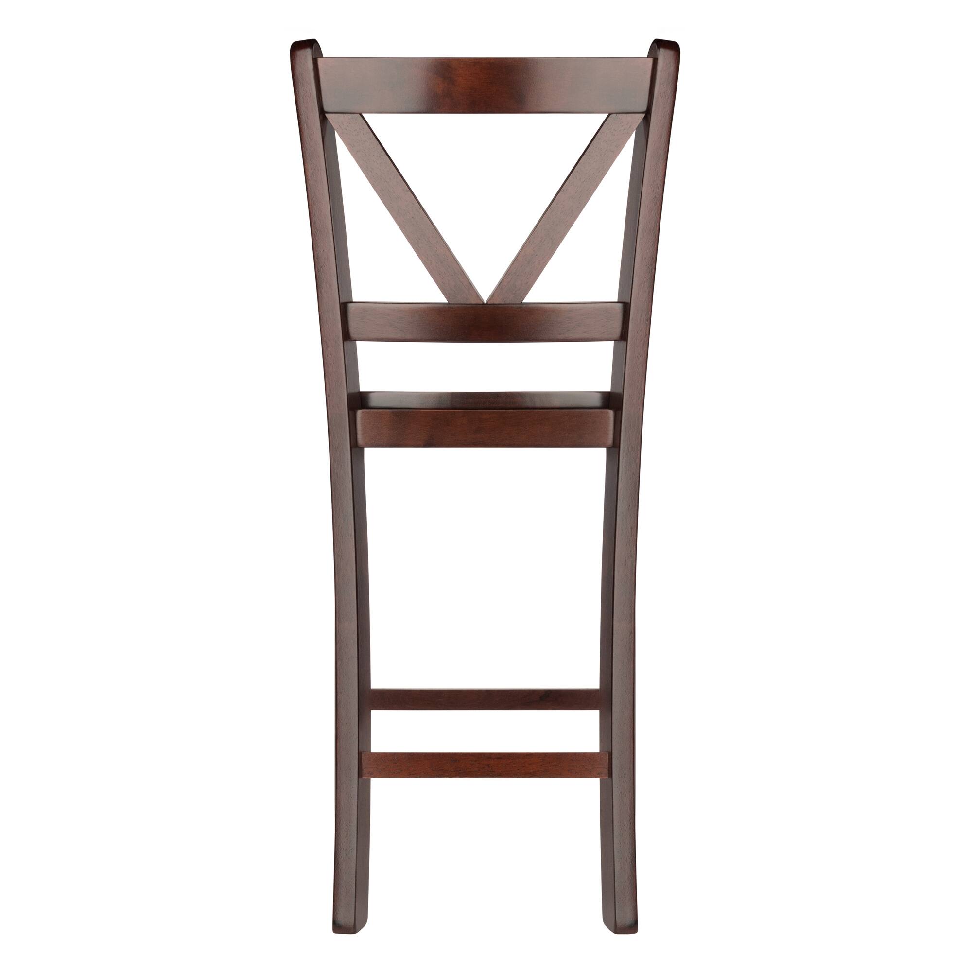Alt View 3. Winsome Wood - Victor 2-Pc V-back Counter Stool Set - Walnut.
