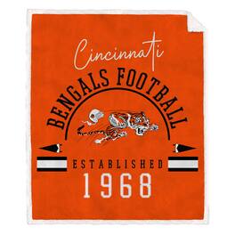 Pegasus - Cincinnati Bengals 60" x 70" Vintage Established Ultra Cozy Sherpa Blanket - Multicolor