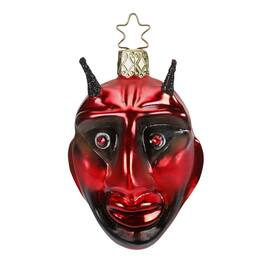 Inge Glas - Krampus German Glass Ornament Demon Horned FREE BOX - Green