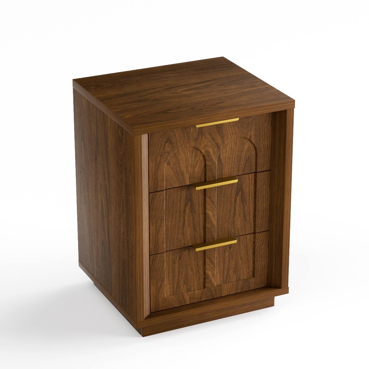 Alt View 6. Loheer - Loheer Two Piece Walnut Nightstand Set with Three Drawers - Walnut.