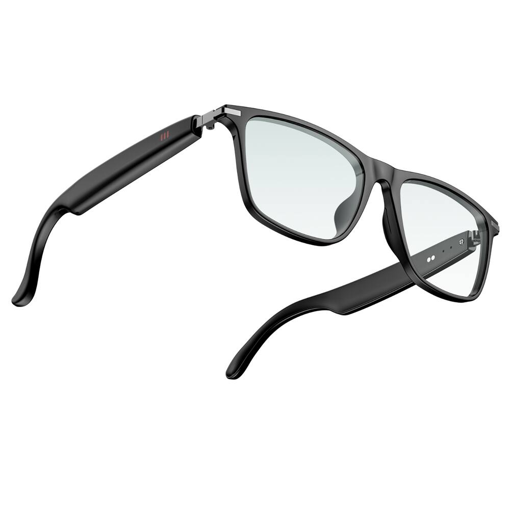 Left. LOKMAT - M01 Bluetooth Smart Audio Glasses-Interchangeable Lenses-6H Music Playback-Open-Ear Audio-IP68 Waterproof-Touch Control - Black.