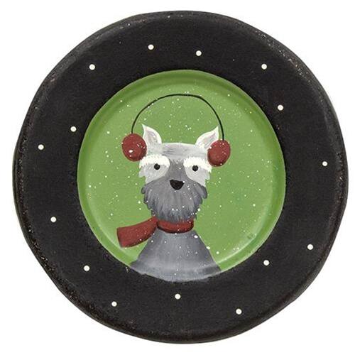 Alt View 1. BreeBe - *Christmas Dog Plate 4 Asstd. - Multicolor.