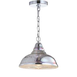 Jonathan Y - Nira 9.75" Adjustable 3D Color Burst Glass/Metal Pendant - Chrome/Multi