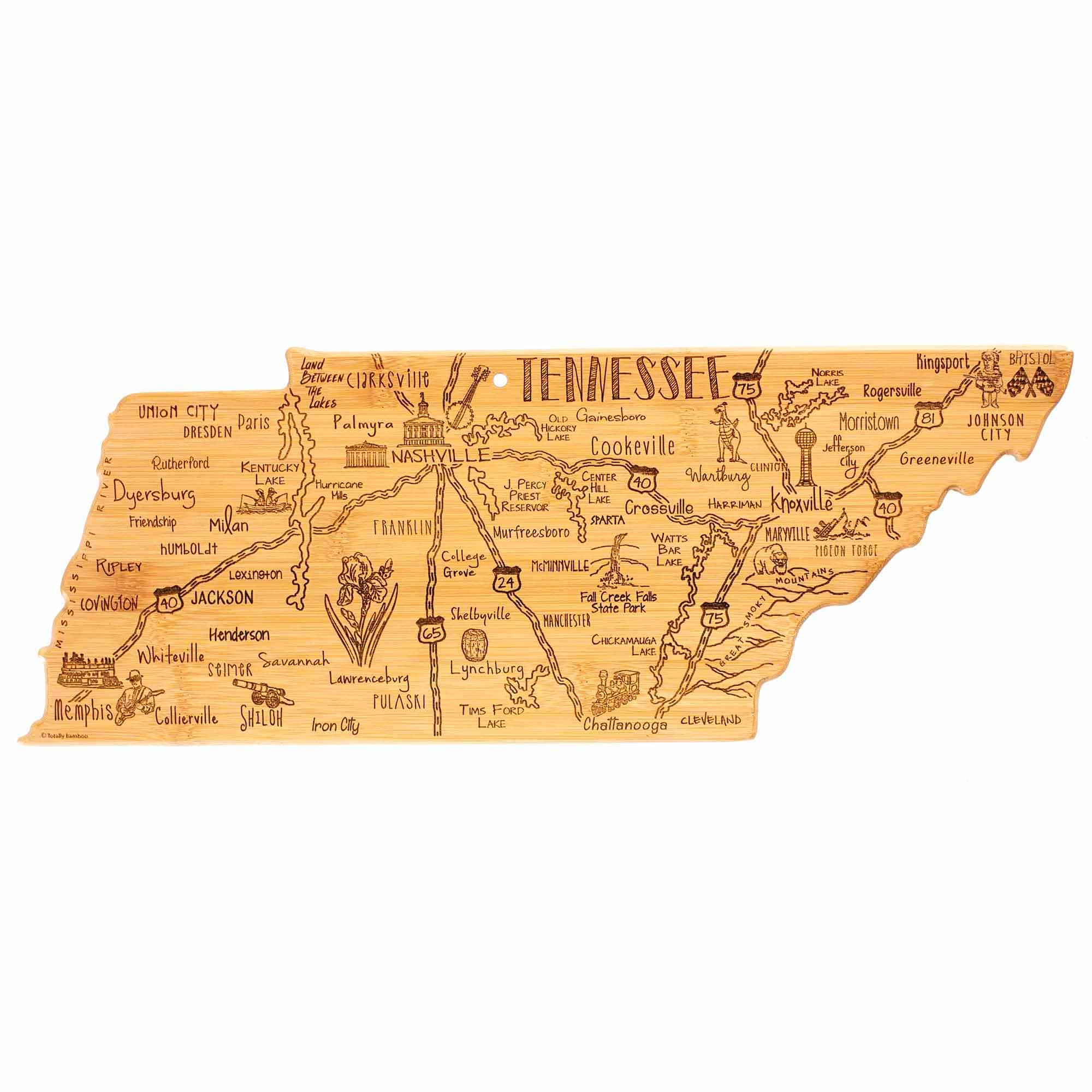 "Totally Bamboo - Destination Tennessee Cutting Board, 18-1/2"" x 7""" price history on PriceWatchPro