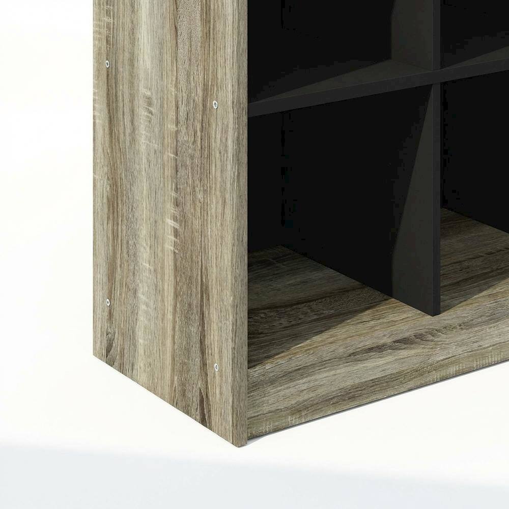 Alt View 2. FurniFact - Engineered Wood bookcase with rustic finish for living room or office use - French Oak.