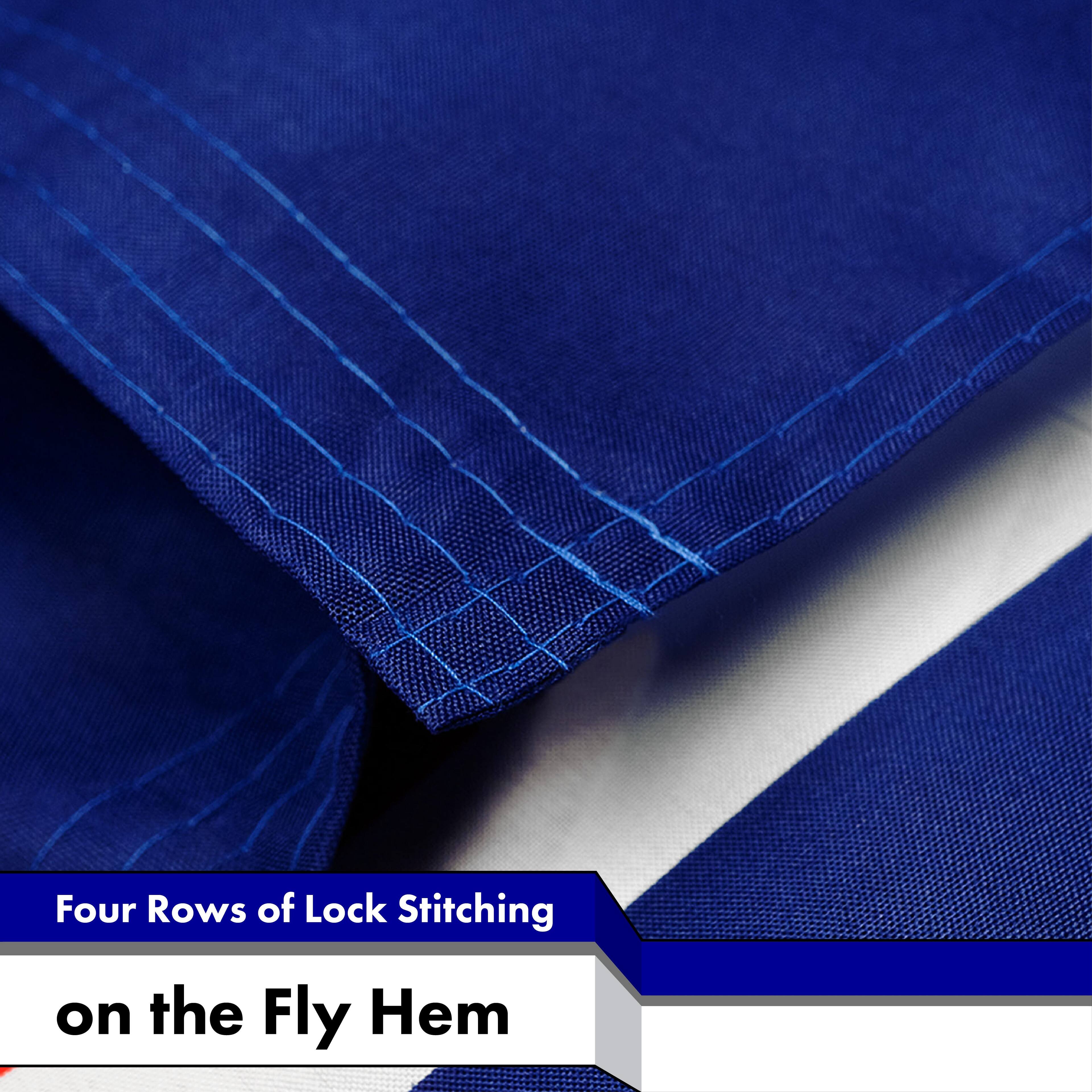 Four Rows of Lock Stitching on the Fly Hem