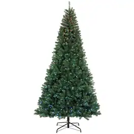 Forest'nSky - 9 ft. Pre-Lit Artificial Christmas Tree with RGB Dynamic LED Lights, Remote Control and Built-in Timer - Green