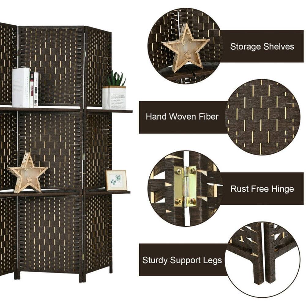 Storage Shelves  
Hand Woven Fiber  
Rust Free Hinge  
Sturdy Support Legs