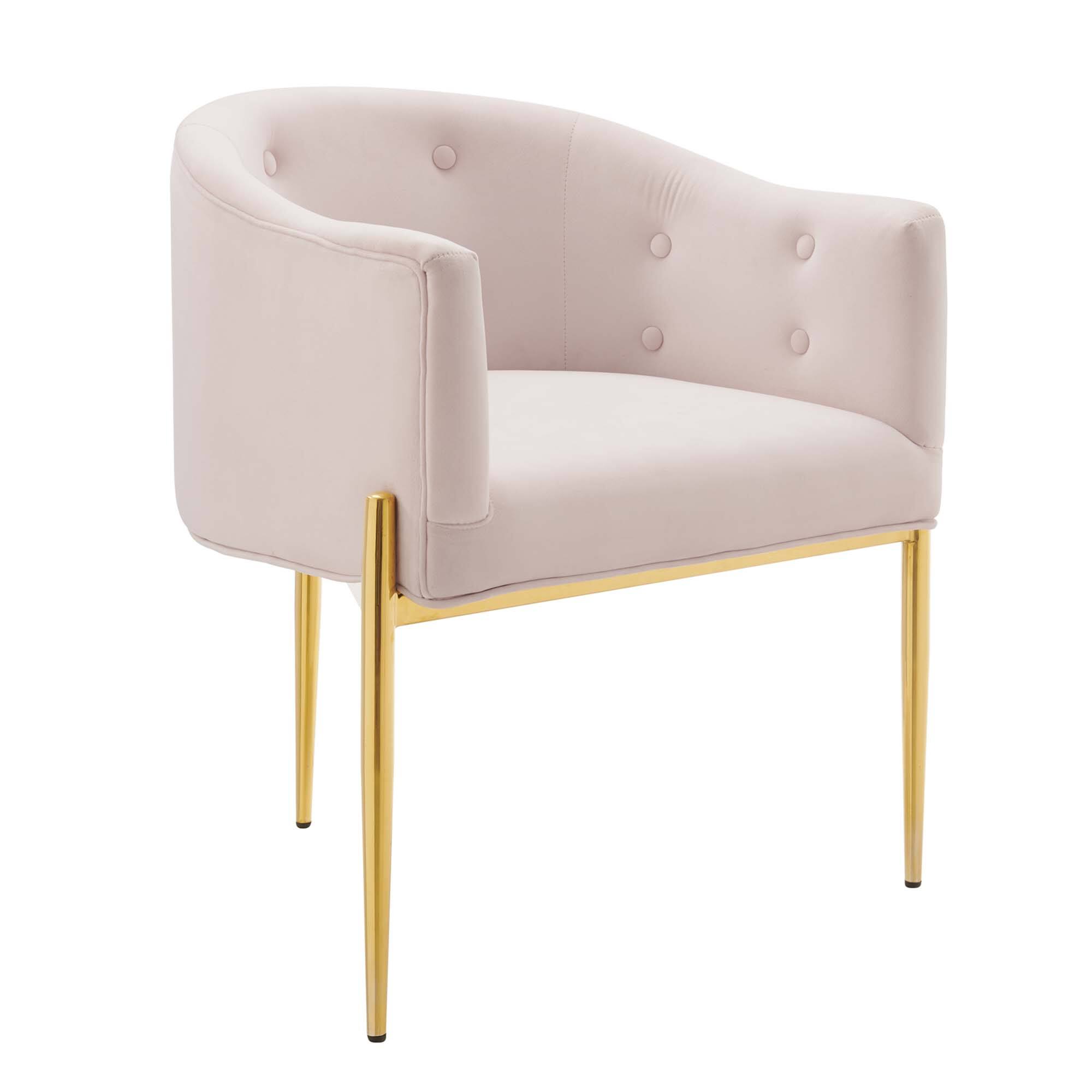 Angle. Modway - Savour Tufted Performance Velvet Accent Chair by Modway - Pink.