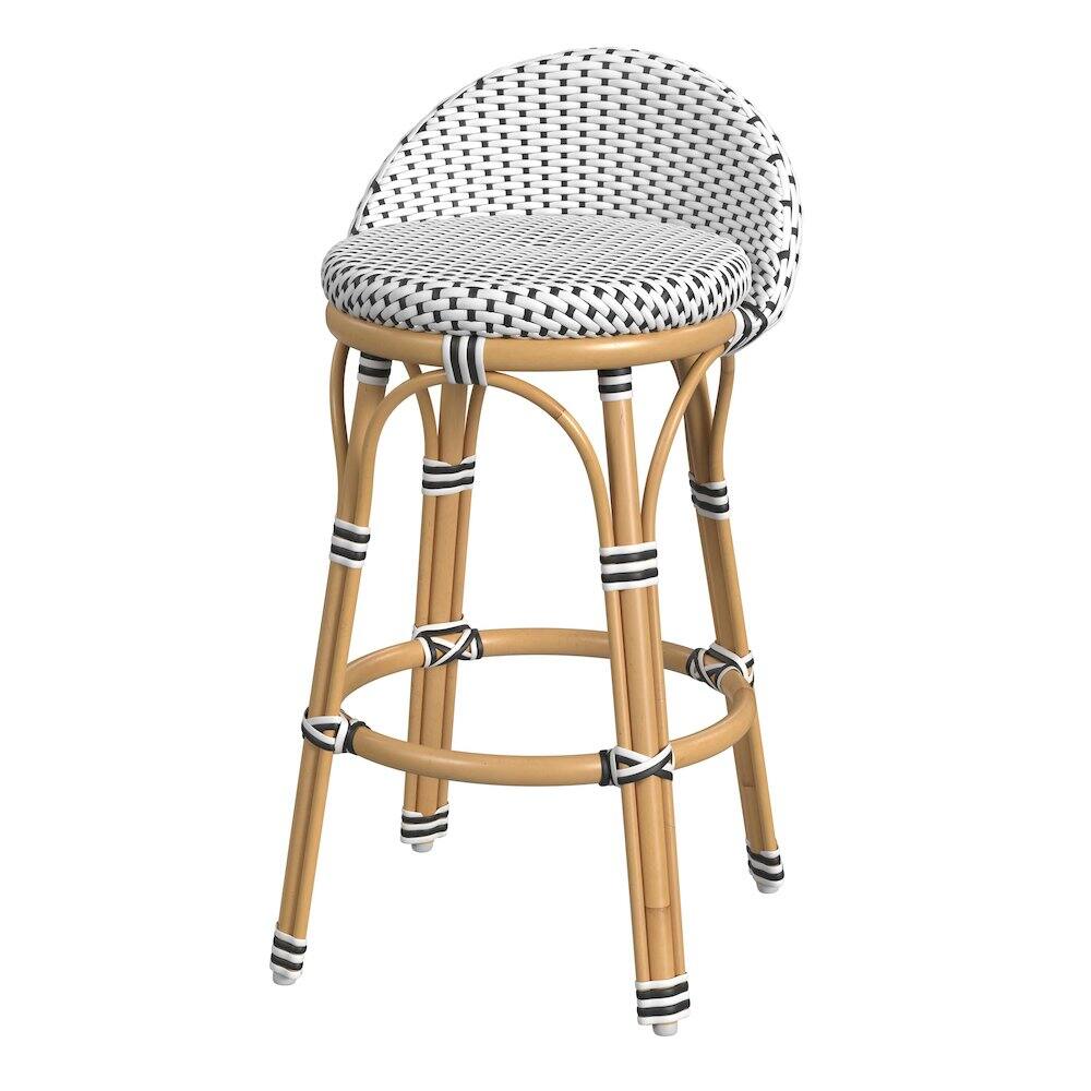 Alt View 2. Butler Specialty - Inez 24 in. Seat Height Rattan Low Back Counter Stool - Black.