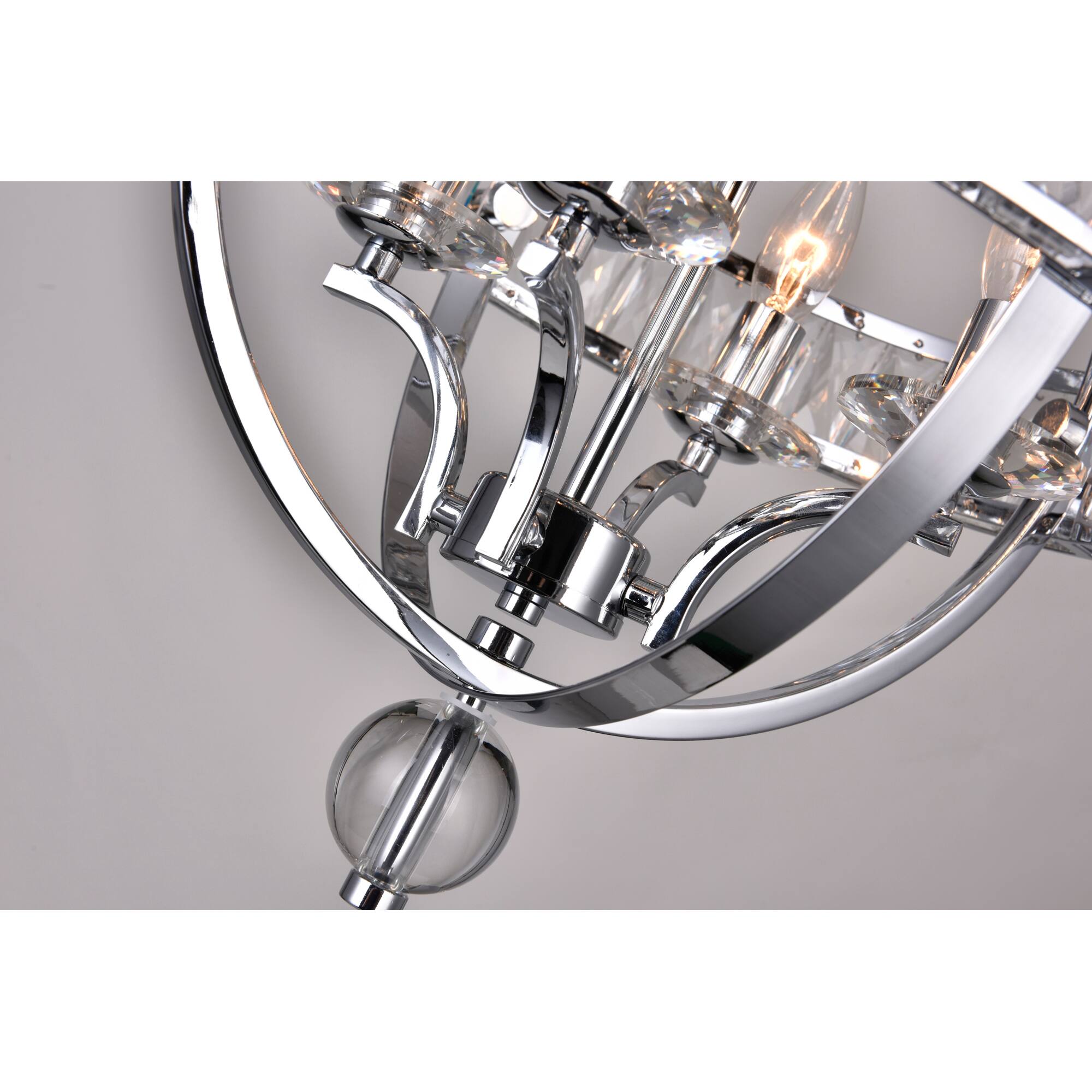 Left. CWI Lighting - Arkansas 4 Light Chandelier With Chrome Finish - Chrome.