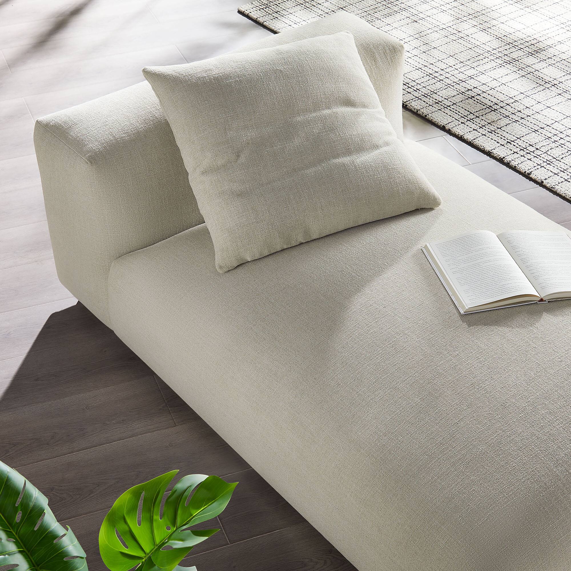 Alt View 8. Modway - Solace Modular Upholstered Fabric Armless Chaise Lounge by Modway - Linen.