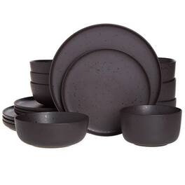 Studio 3b - Mio 16 Piece Stoneware Dinnerware Set With Reactive Glaze - Pepper