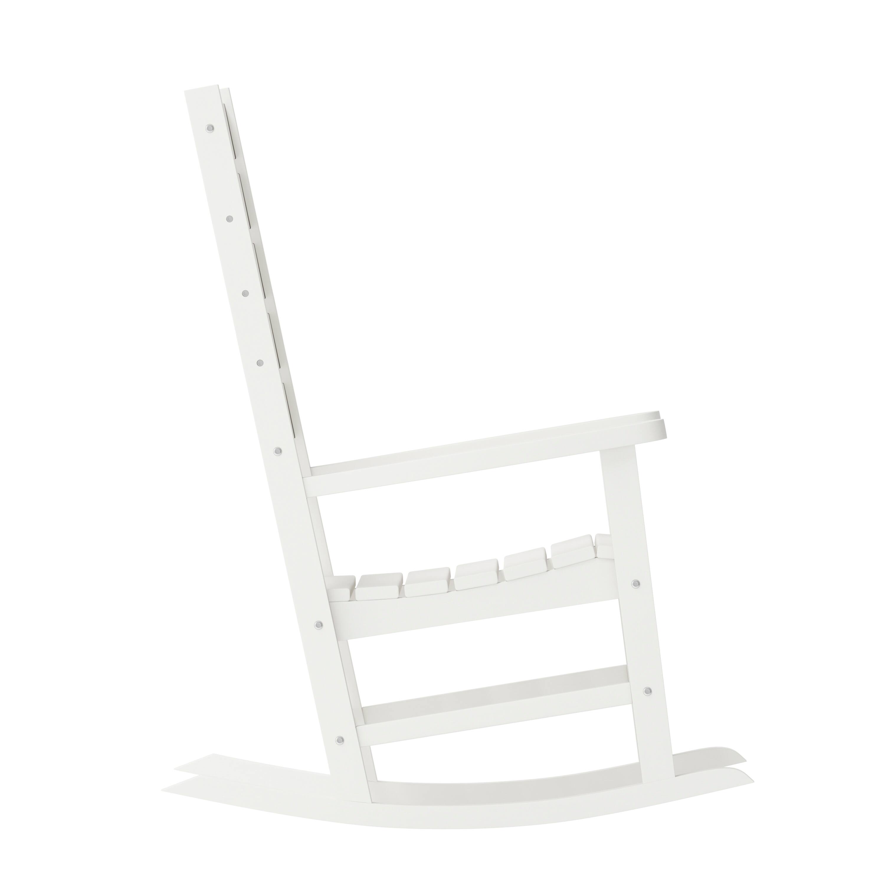Alt View 8. Emma + Oliver - Florian Contemporary Rocking Chair, All-Weather HDPE Indoor/Outdoor Rocker - White.