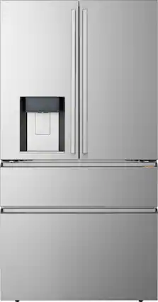 Front. LG - SIGNATURE 36-in 21.7 Cu. Ft. 4-Door French Door Zero Clearance Smart Refrigerator with Full Convert Drawer and Craft Ice - PrintProof Stainless Steel.