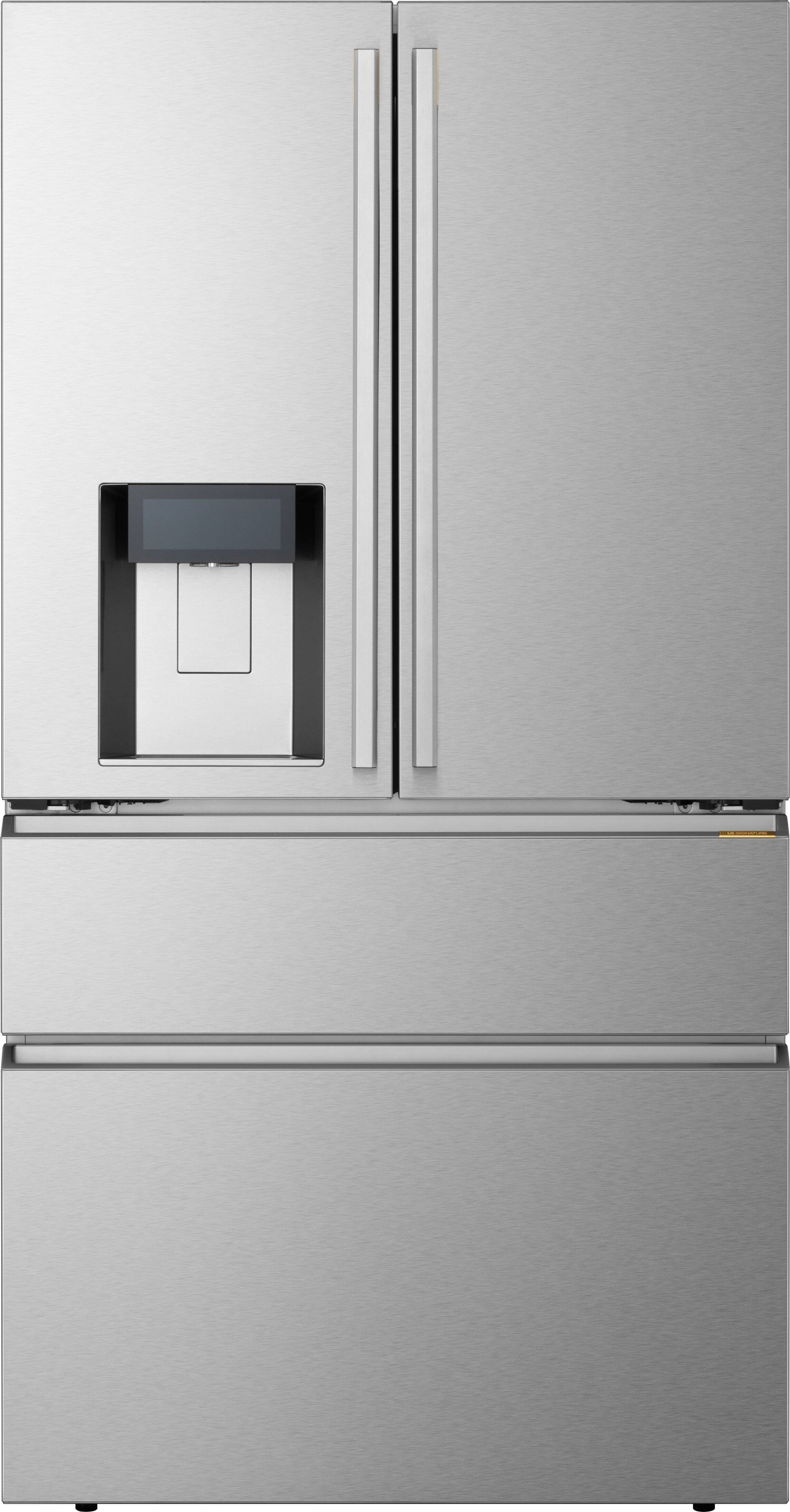 Front. LG - SIGNATURE 36-in 21.7 Cu. Ft. 4-Door French Door Zero Clearance Smart Refrigerator with Full Convert Drawer and Craft Ice - PrintProof Stainless Steel.