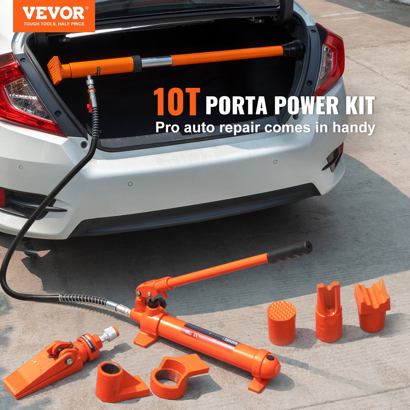 VEVOR TOUGH TOOLS, HALF PRICE

10T PORTA POWER KIT

Pro auto repair comes in handy